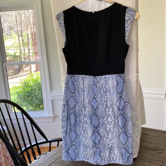 Andrew Marc- Marc New York blue/gray python patterned cocktail dress size 6. - Picture 2 of 3